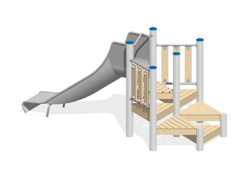 STRUCTURE DE JEUX AVEC PLATEFORMES (montants inox)