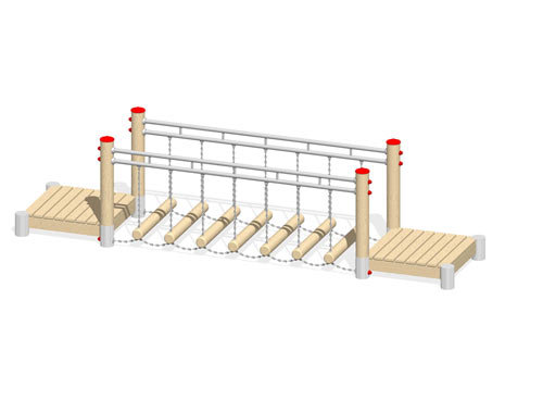 PONT MOBILE - Montants en robinier lamellé-collé