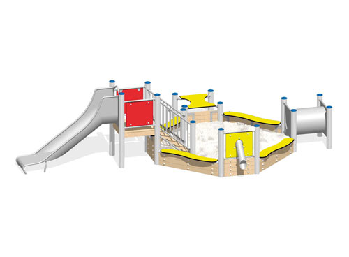 AIRE DE JEU DE SABLE (longueur 6,90 m) - montants en inox