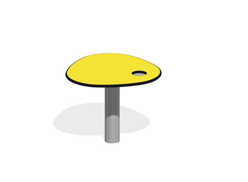 TABLE A PÂTES JAUNE AVEC TAMIS