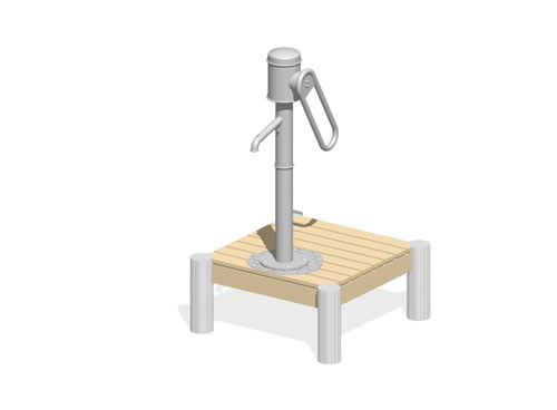 POMPE A EAU AVEC PLANCHER (1,60 m) - montants en inox