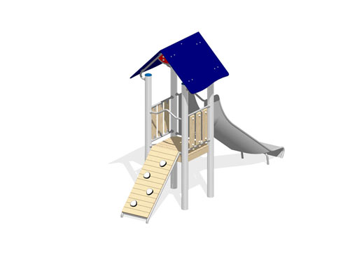 GLISSIERE COMBINEE AVEC TOITURE (1,00 m) - Montants en inox