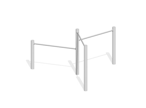 TRIPLE BARRE FIXE 1,60/1,30/1,90 m (montants en inox avec capuchon soudé)