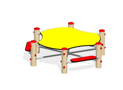TABLE DE JEU (poteaux robinier lamellé-collé)