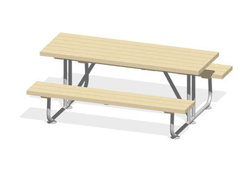 TABLE PIQUE-NIQUE AVEC 2 BANQUETTES
