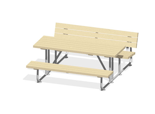 TABLE PIQUE-NIQUE AVEC 1 BANC ET 1 BANQUETTE