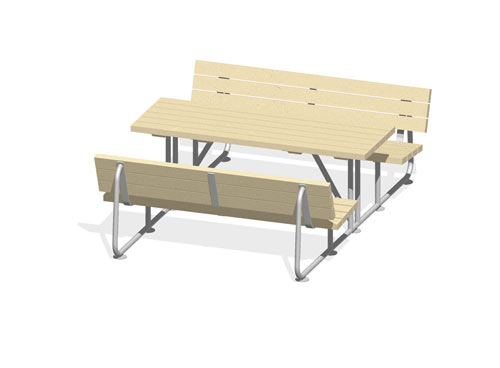 TABLE PIQUE-NIQUE AVEC 2 BANCS