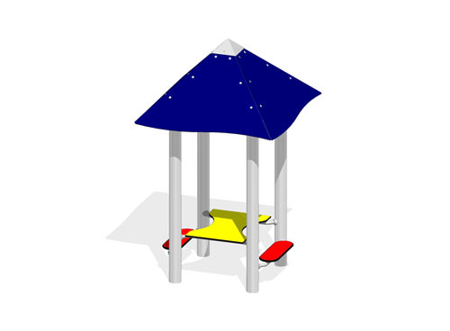 TABLE PIQUE-NIQUE POUR PETITS AVEC TOIT (montants inox)