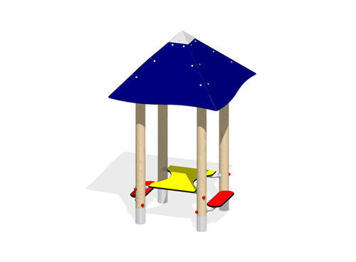 TABLE PIQUE-NIQUE POUR PETITS AVEC TOIT (montants robinier lamellé-collé)