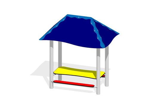 TABLE PIQUE-NIQUE MOYENNE AVEC TOIT (montants inox)