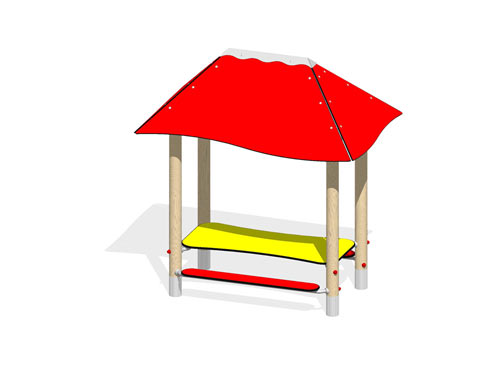 TABLE PIQUE-NIQUE MOYENNE AVEC TOIT (montants robinier lamellé-collé)