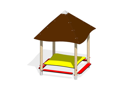 TABLE PIQUE-NIQUE POUR GRANDS AVEC TOIT (montants robinier lamellé-collé)