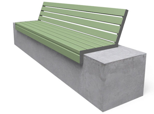Banc HOP HOP 1,95 m - sur muret - dossier fermé