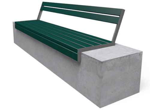 Banc HOP HOP 1,95 m - sur muret - dossier ouvert