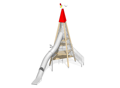 PYRAMIDE  8,50m - 4 côtés - montants robinier