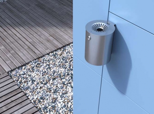 Cendrier mural M2 en inox